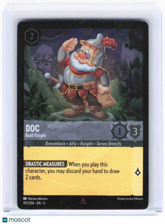 2024 Disney Lorcana—Doc - Bold Knight #193/204 Shimmering Skies—Rare Foil