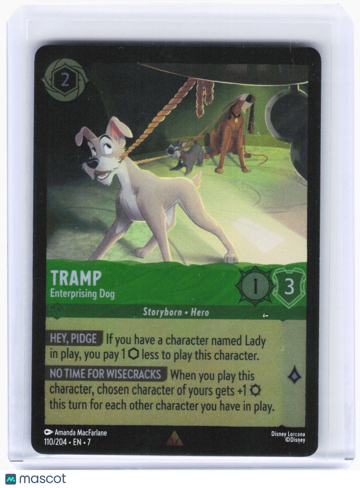 2023 Disney Lorcana—Tramp - Enterprising Dog #110/204 Archazias Island—Rare Foil