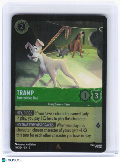 2023 Disney Lorcana—Tramp - Enterprising Dog #110/204 Archazias Island—Rare Foil