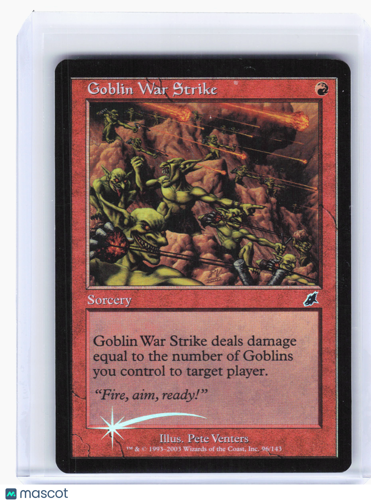 2003 Magic: The Gathering—Goblin War Strike #96 Scourge—Common Foil [Damaged]