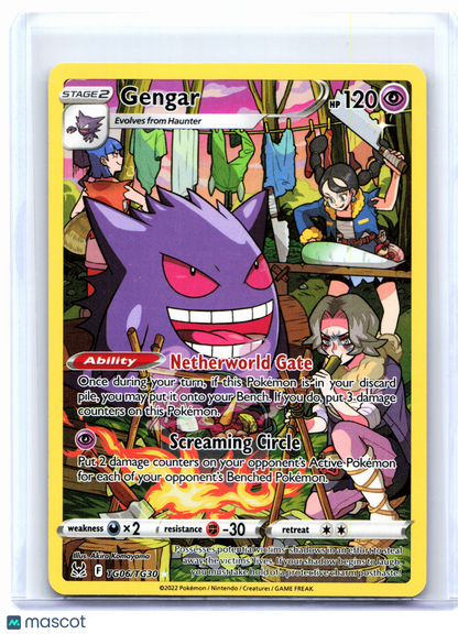 2022 Pokemon—Gengar #TG06/TG30 Lost Origin Trainer Gallery—Ultra Rare Holo