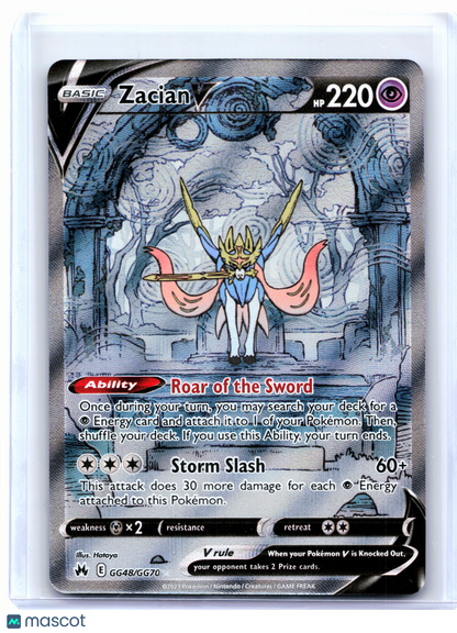 2023 Pokemon—Zacian V #GG48/GG70 Crown Zenith: Galarian Gallery—Ultra Rare Holo