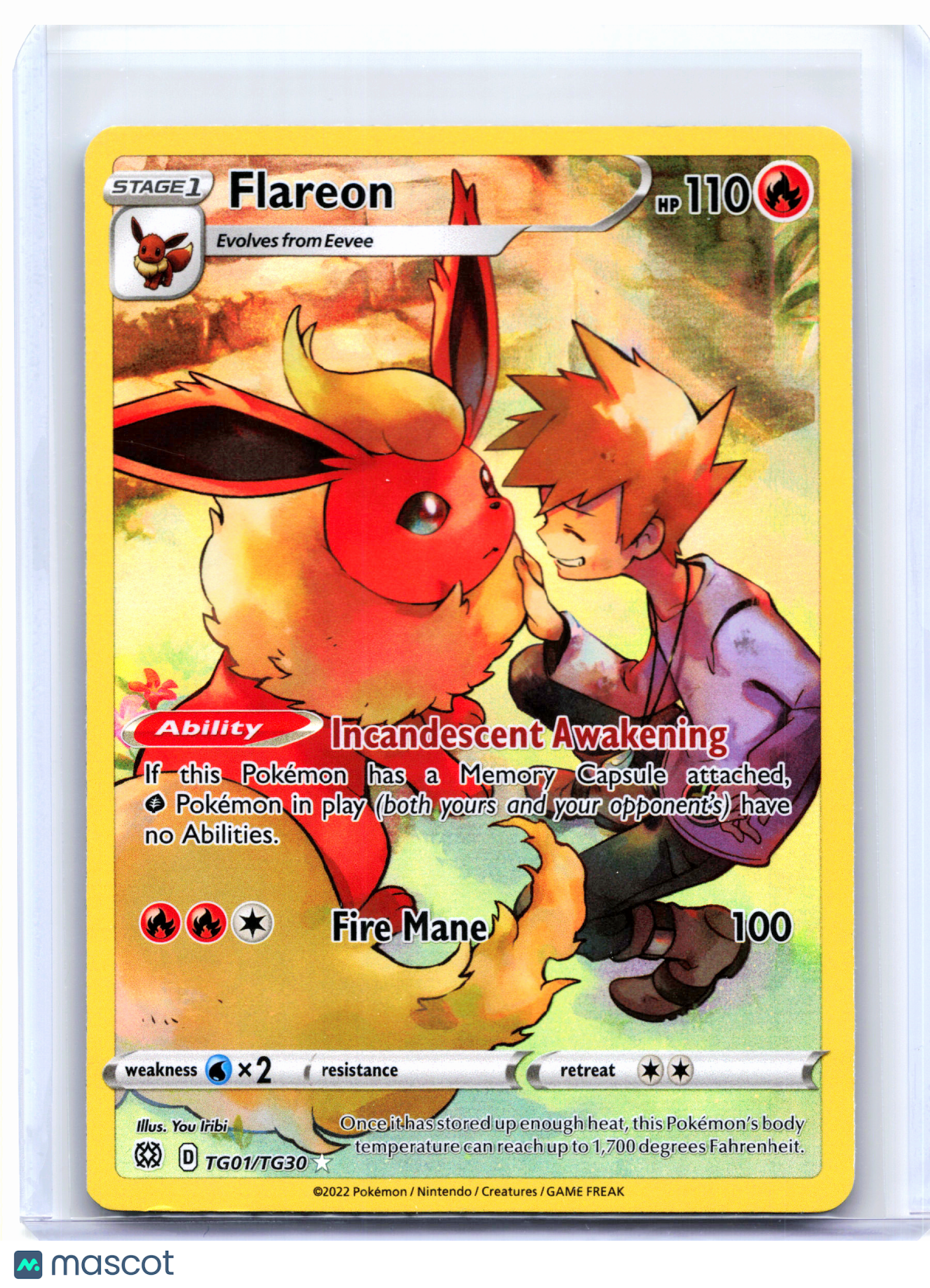 2022 Pokemon—Flareon #TG01/TG30 Brilliant Stars Trainer Gallery—Ultra Rare Holo