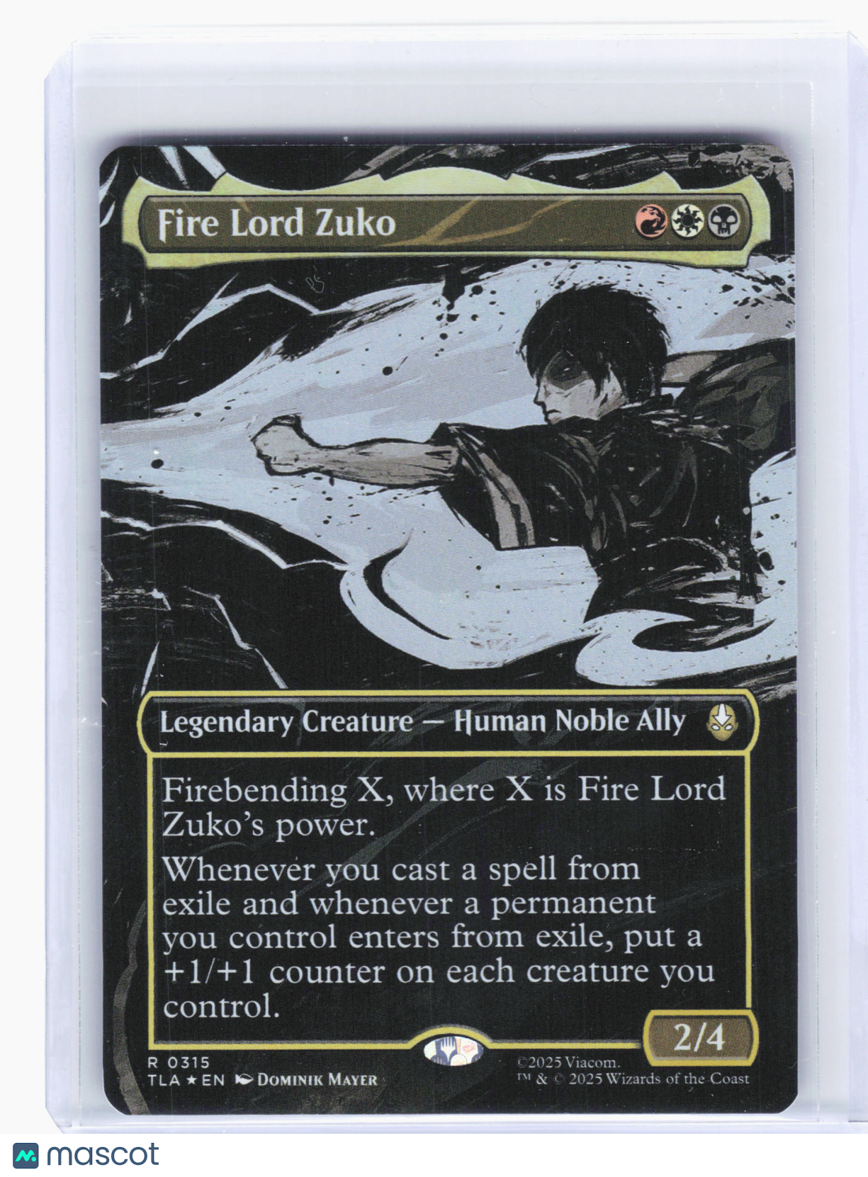 2025 Magic: The Gathering—Fire Lord Zuko #315 TLA—Rare Foil (Borderless)