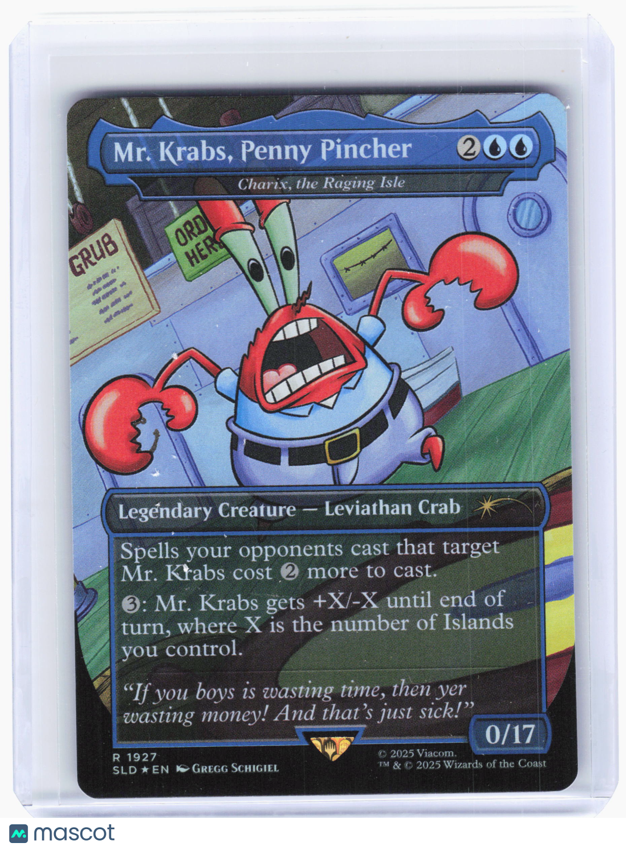 2025 Magic: TG—Mr. Krabs, Penny Pincher #1927 SLD—Rare Rainbow Foil (Borderless)
