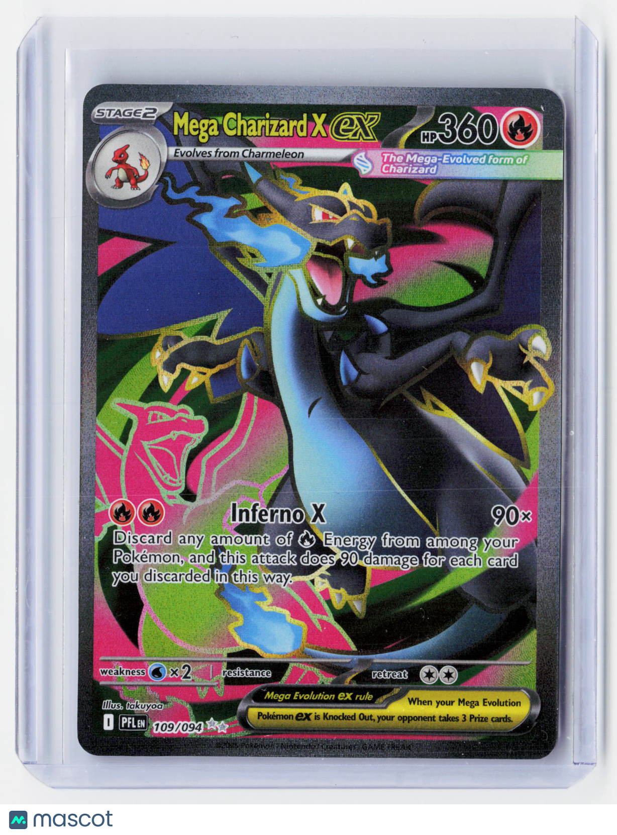 Pokemon—Mega Charizard X EX #109/94 Mega Evolution – Phantasmal Flames-  SAR