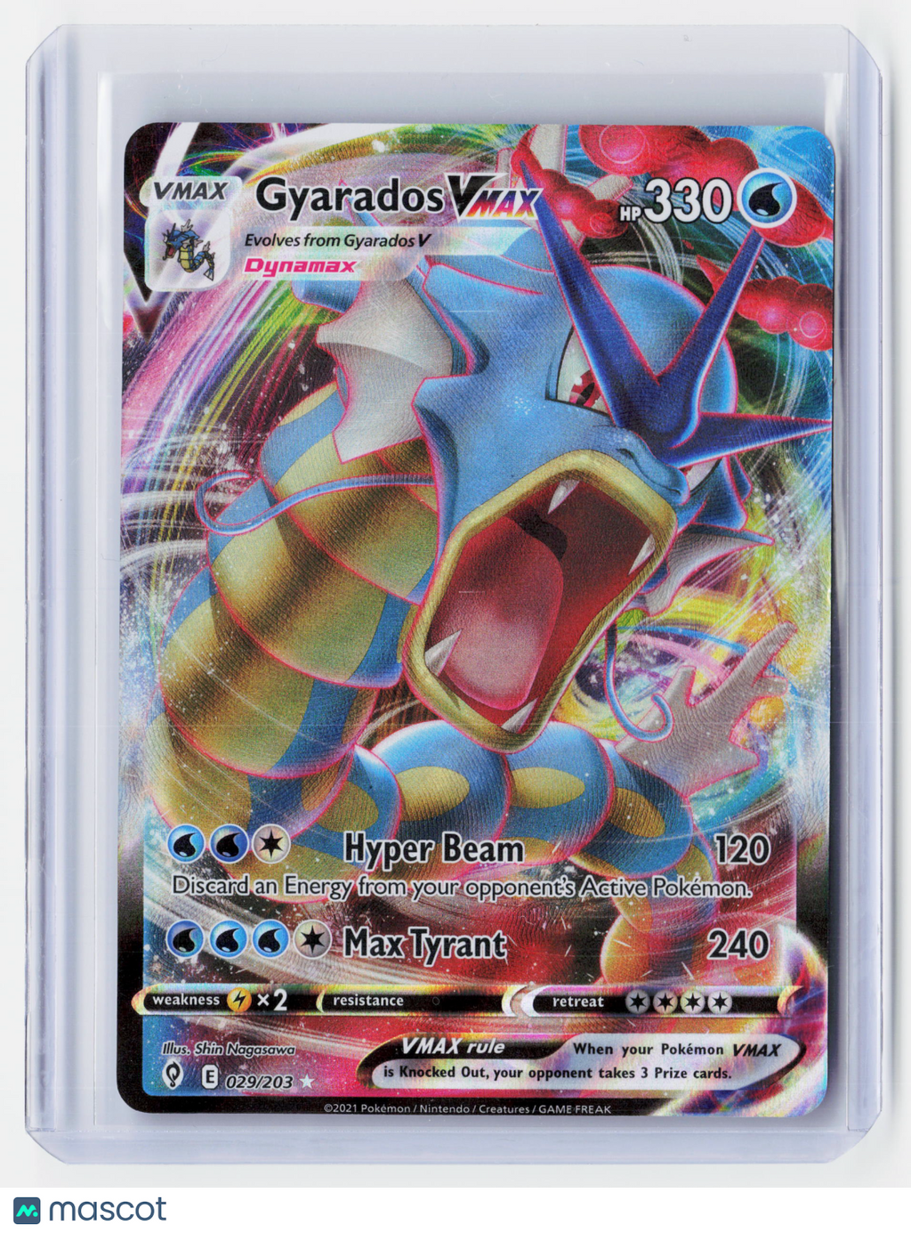 2021 Pokemon—Gyarados VMAX #029/203 Evolving Skies—Ultra Rare Holo