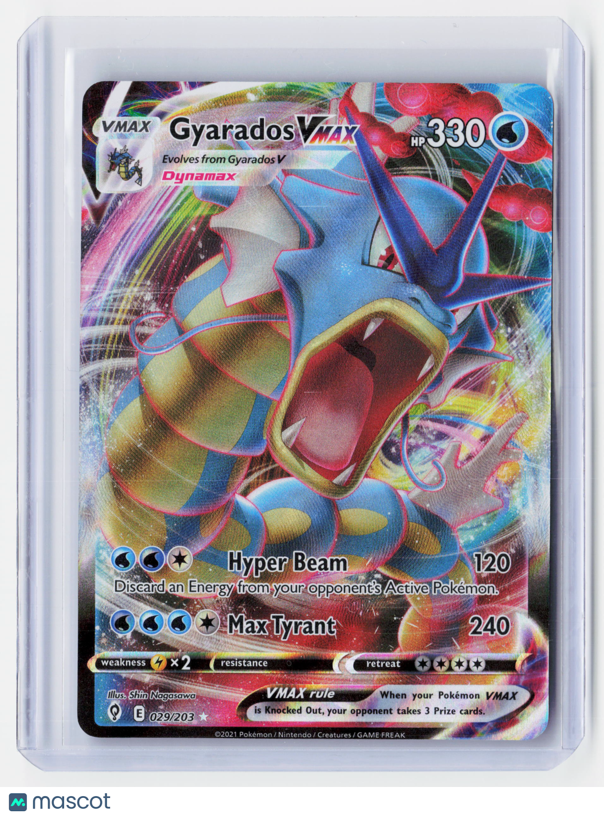 2021 Pokemon—Gyarados VMAX #029/203 Evolving Skies—Ultra Rare Holo