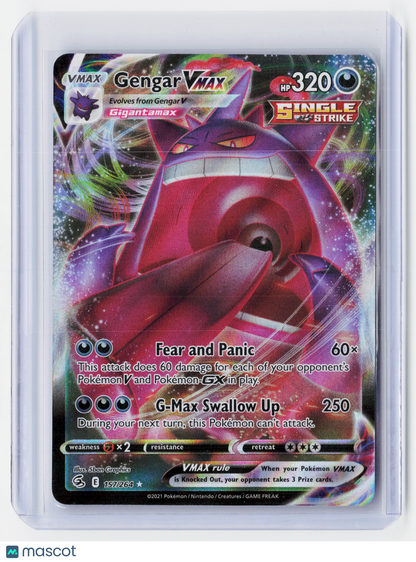2021 Pokemon TCG—Gengar VMAX #157/264 Fusion Strike—Rare Etched RRR