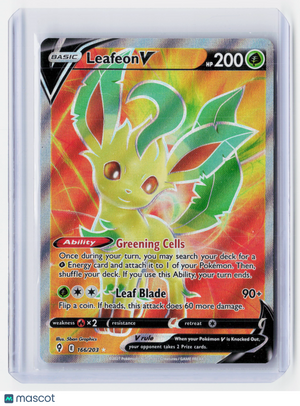 2021 Pokemon—Leafeon V (Full Art) #166/203 Evolving Skies—Ultra Rare Holo