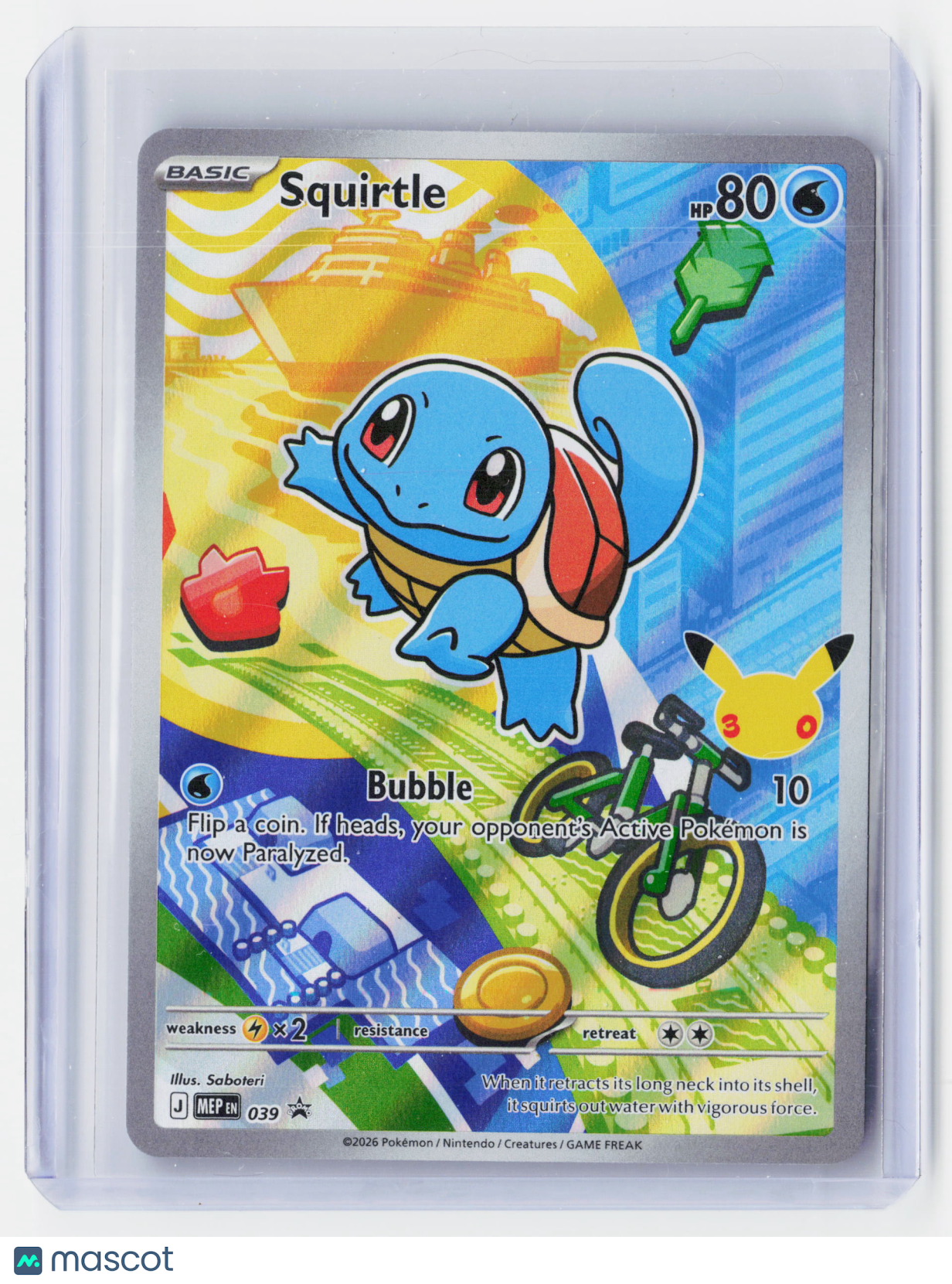2026 Pokemon—Squirtle #039 Mega Evolution—Black Star Promo Holo Illustrator Set
