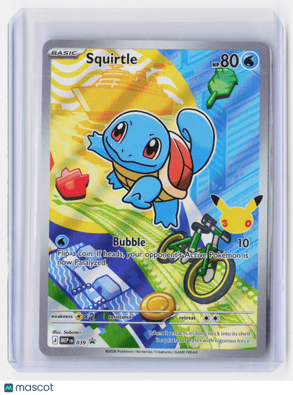 2026 Pokemon—Squirtle #039 Mega Evolution—Black Star Promo Holo Illustrator Set