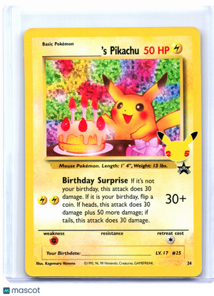2021 Pokemon—______'s Pikachu #24 Celebrations: Classic Collection—Promo Holo