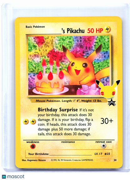 2021 Pokemon—______'s Pikachu #24 Celebrations: Classic Collection—Promo Holo