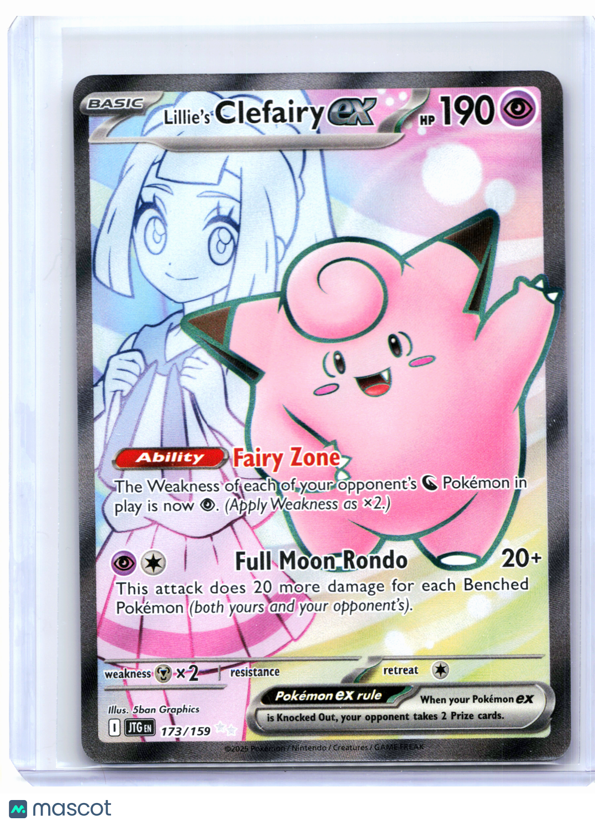 2025 Pokemon—Lillie's Clefairy ex #173/159 Journey Together—Ultra Rare Holo