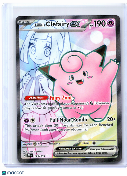 2025 Pokemon—Lillie's Clefairy ex #173/159 Journey Together—Ultra Rare Holo