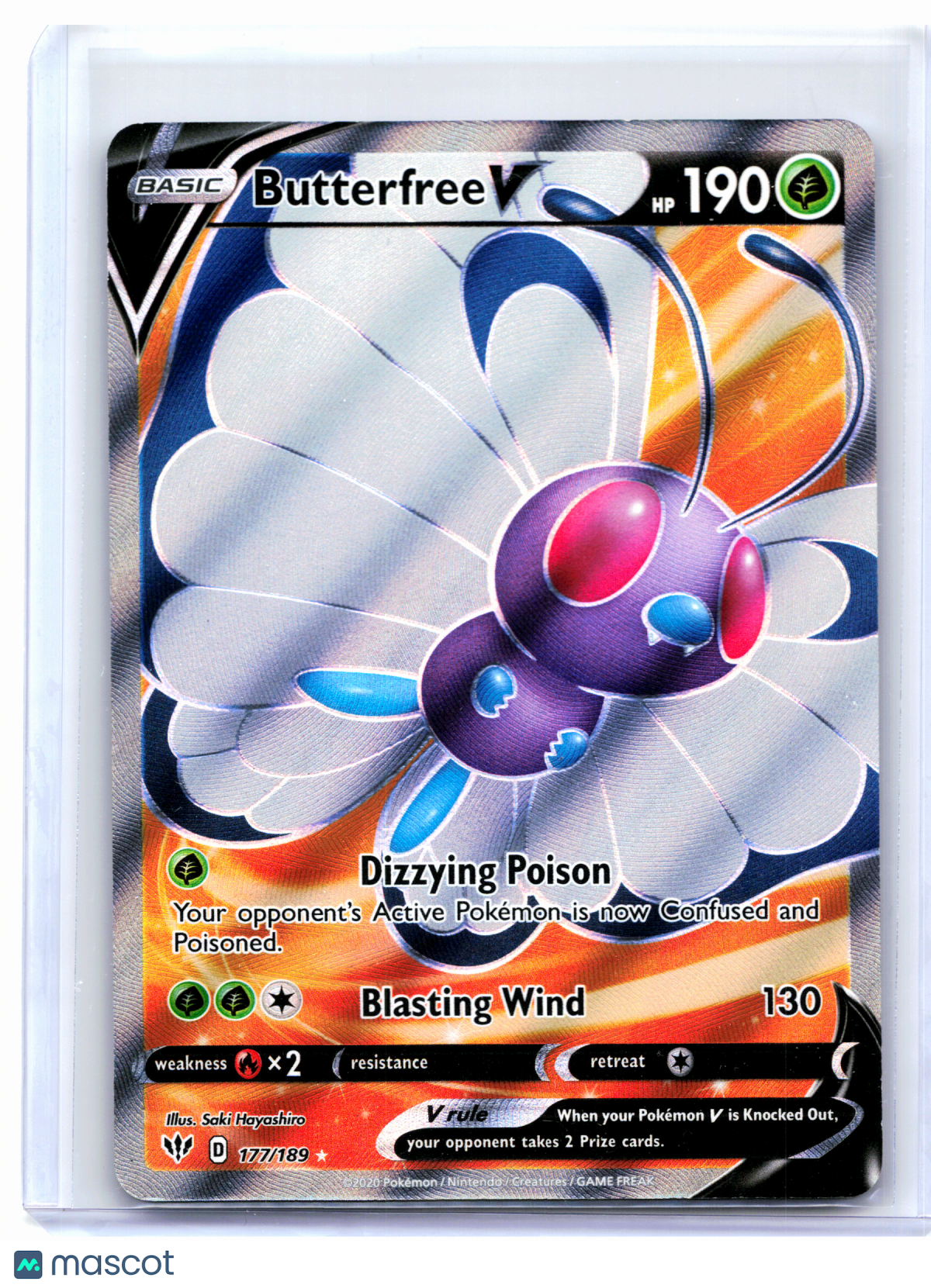 2020 Pokemon—Butterfree V #177/189 Darkness Ablaze—Ultra Rare Holo