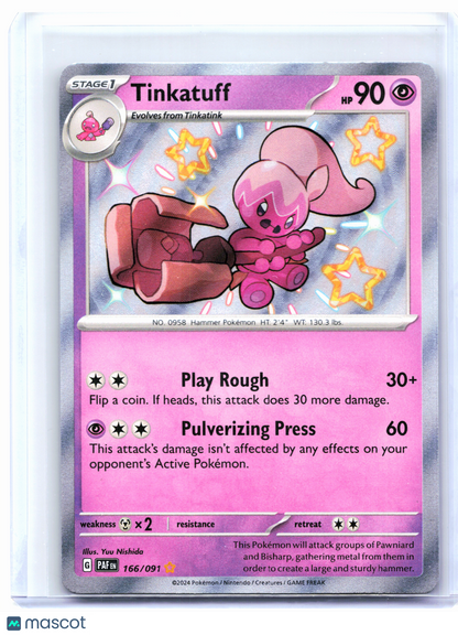 2024 Pokemon—Tinkatuff #166/091 Paldean Fates—Shiny Rare Holo [Lightly Played]