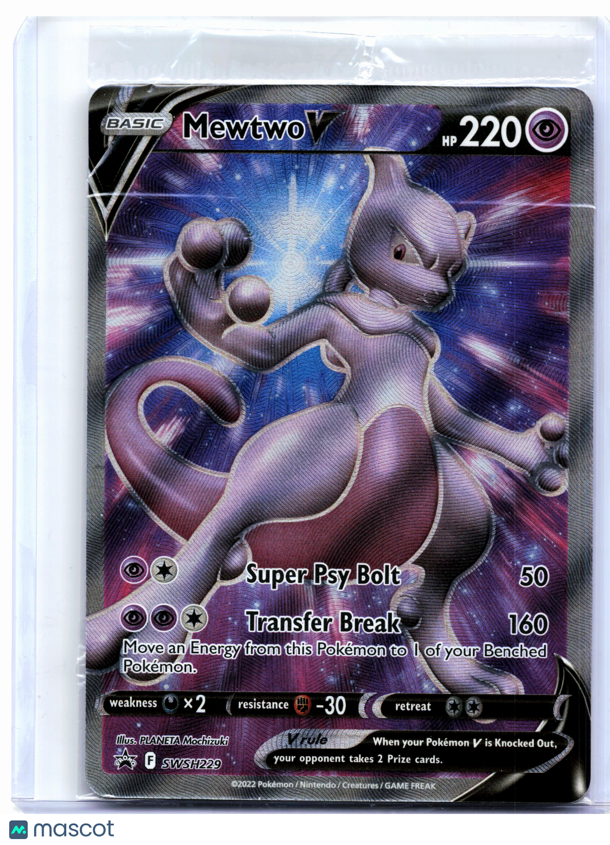 2022 Pokemon—Mewtwo V #SWSH229 Sword & Shield Promos—Black Star Promo [Sealed]