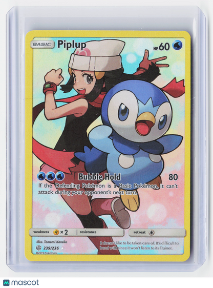 2019 Pokemon TCG—Piplup #239/236 Cosmic Eclipse—Secret Rare Holo SR CHR FA