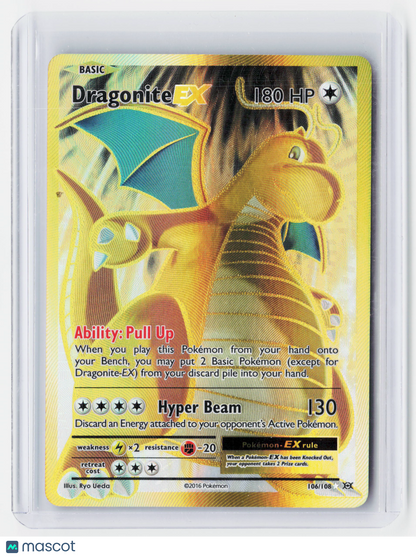 2016 Pokemon TCG—Dragonite EX #106/108 Evolutions—Ultra Rare Holo UR FA
