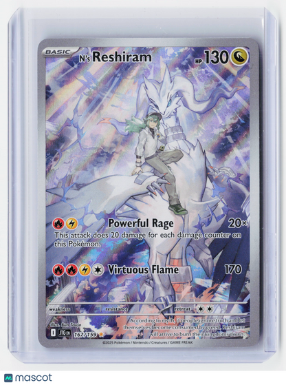2025 Pokemon TCG—N'S Reshiram #167/159 Journey Together—Illustration Rare Holo