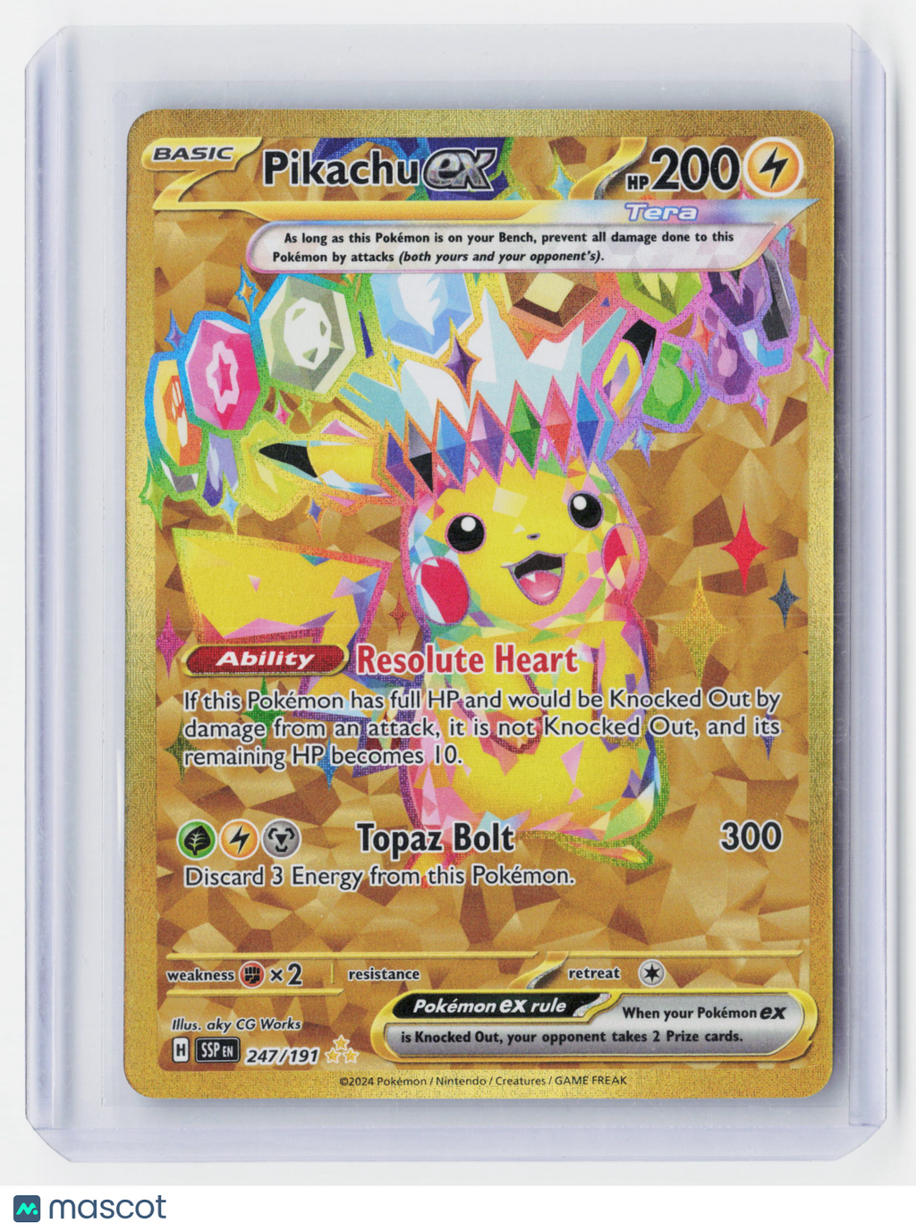 2024 Pokemon—Pikachu ex #247/191 Surging Sparks—Hyper Rare Holo