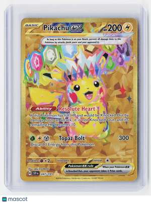 2024 Pokemon—Pikachu ex #247/191 Surging Sparks—Hyper Rare Holo