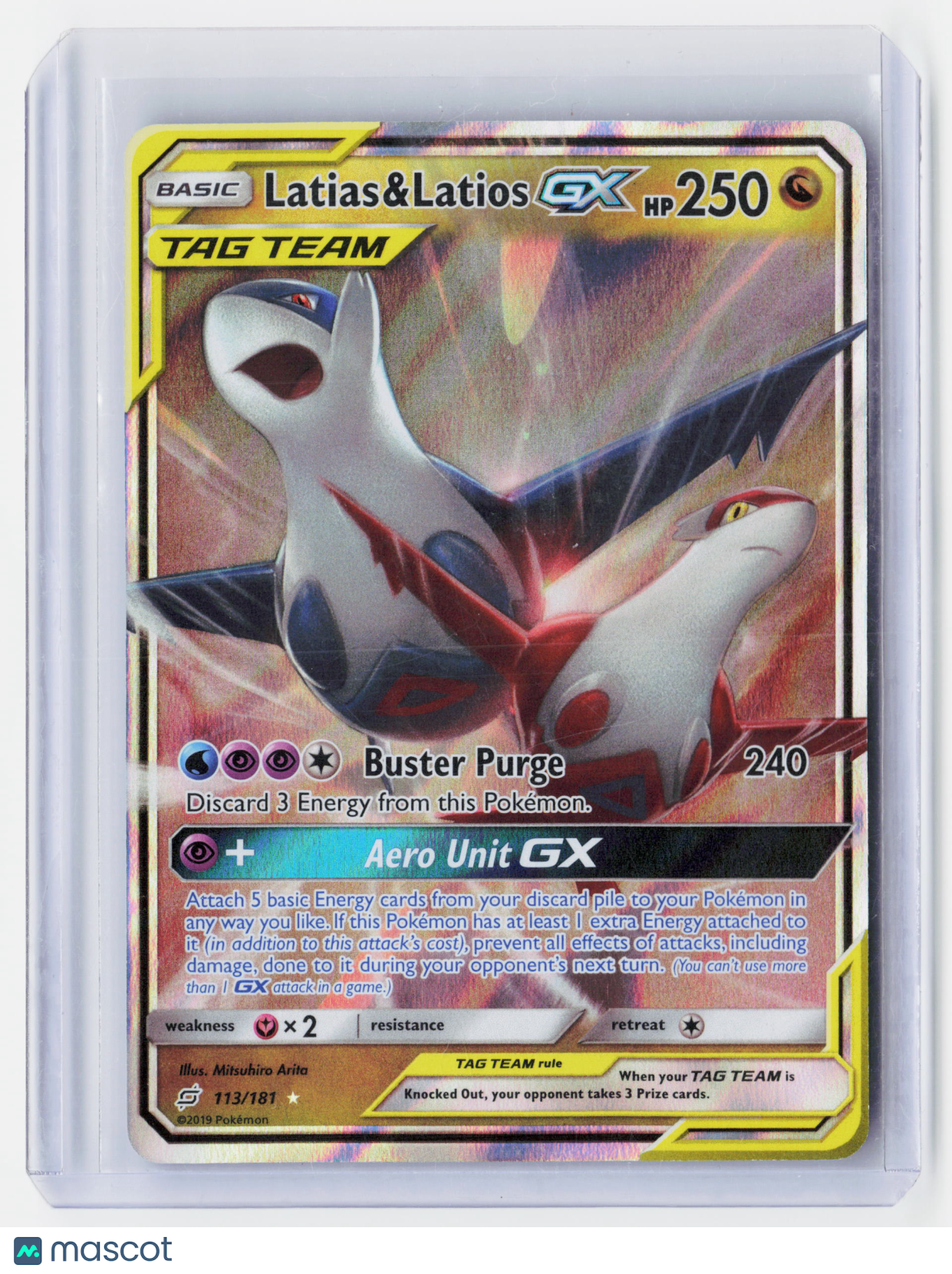 2019 Pokemon TCG—Latias & Latios GX #113/181 Team Up—Illustration Rare Holo