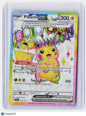 2024 Pokemon—Pikachu ex #219/191 Surging Sparks—Ultra Rare Holo