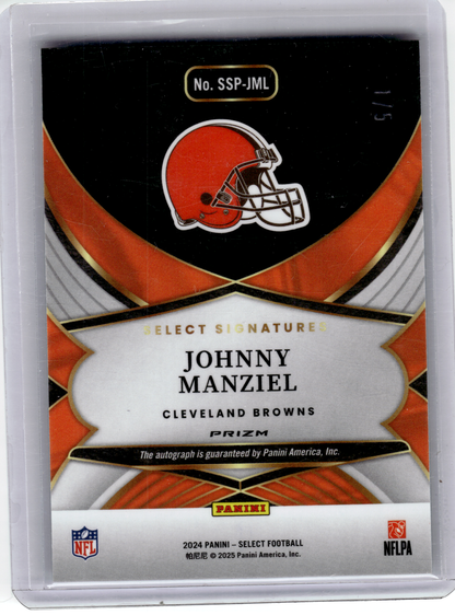 2025 Panini Prizm Select Signatures Football—Johnny Manziel #SSP-JML Green 1/5