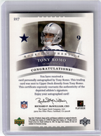 2003 Upper Deck SP Authentic Football—Tony Romo #217 0809/1200—Excellent