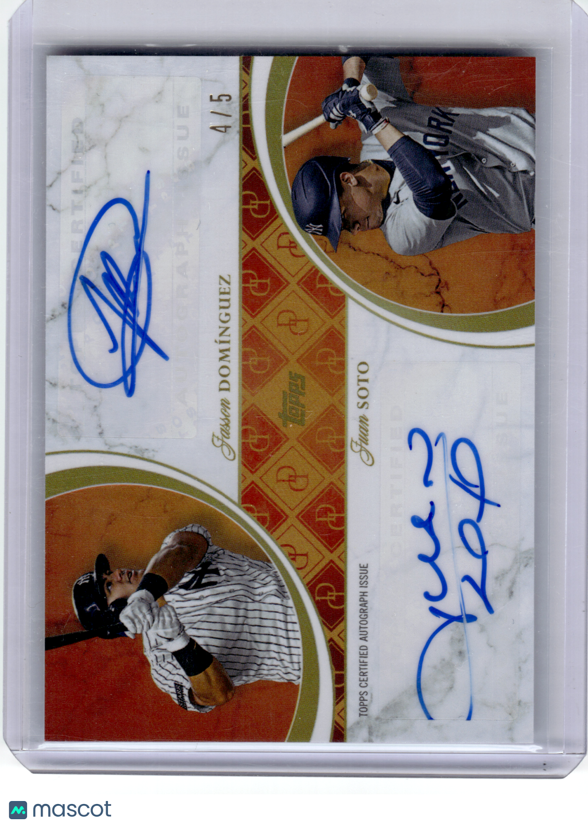 2024 Topps Dynamic Duals Baseball—Jasson Dominguez Juan Soto #2A 4 / 5