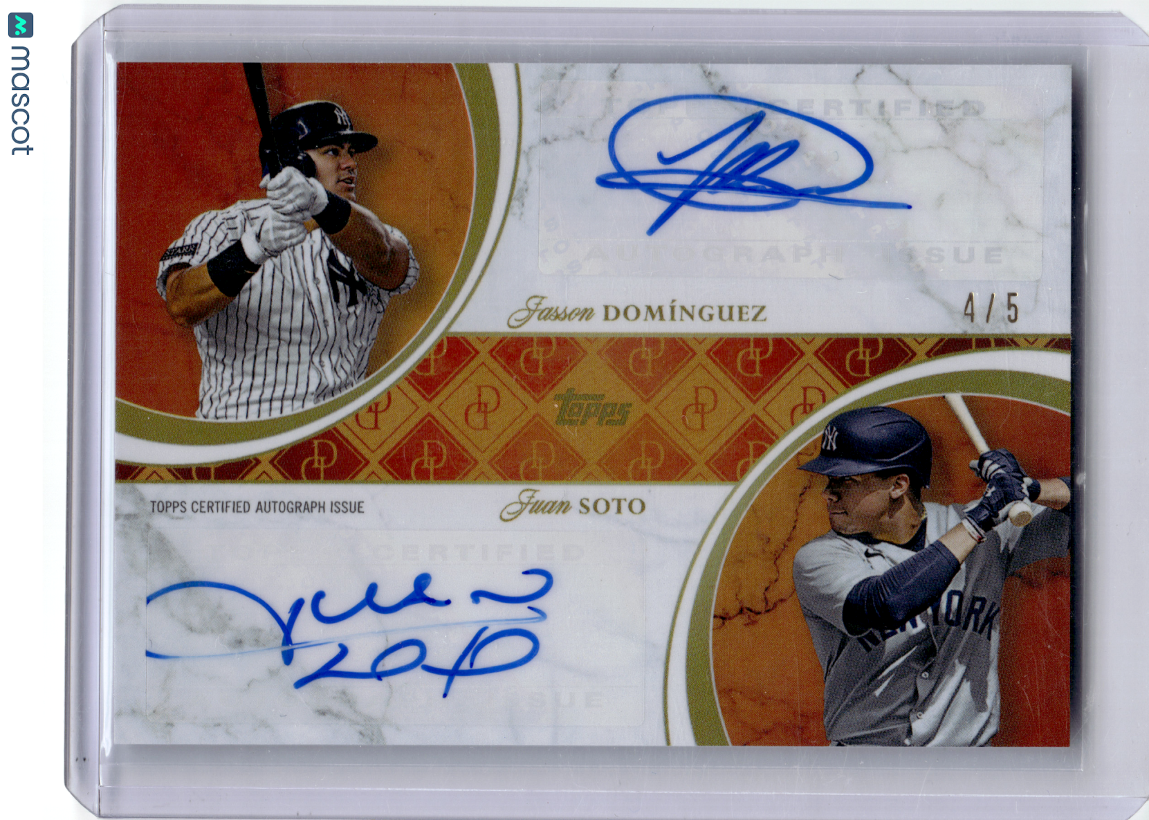 2024 Topps Dynamic Duals Baseball—Jasson Dominguez Juan Soto #2A 4 / 5