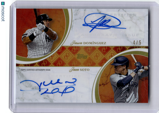 2024 Topps Dynamic Duals Baseball—Jasson Dominguez Juan Soto #2A 4 / 5