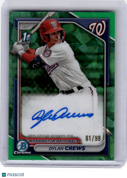 2024 Topps Bowman Chrome Baseball—Dylan Crews #BSPA-DC Green Sapphire 61/99