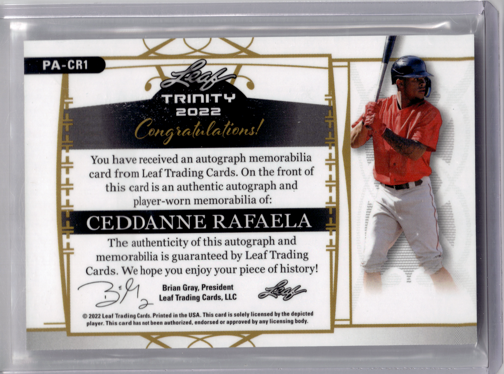 2022 Leaf Trinity Baseball—Ceddanne Rafaela #PA-CR1 RC 14/15—Near Mint or Better