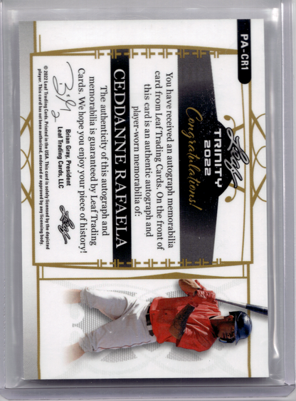 2022 Leaf Trinity Baseball—Ceddanne Rafaela #PA-CR1 RC 14/15—Near Mint or Better