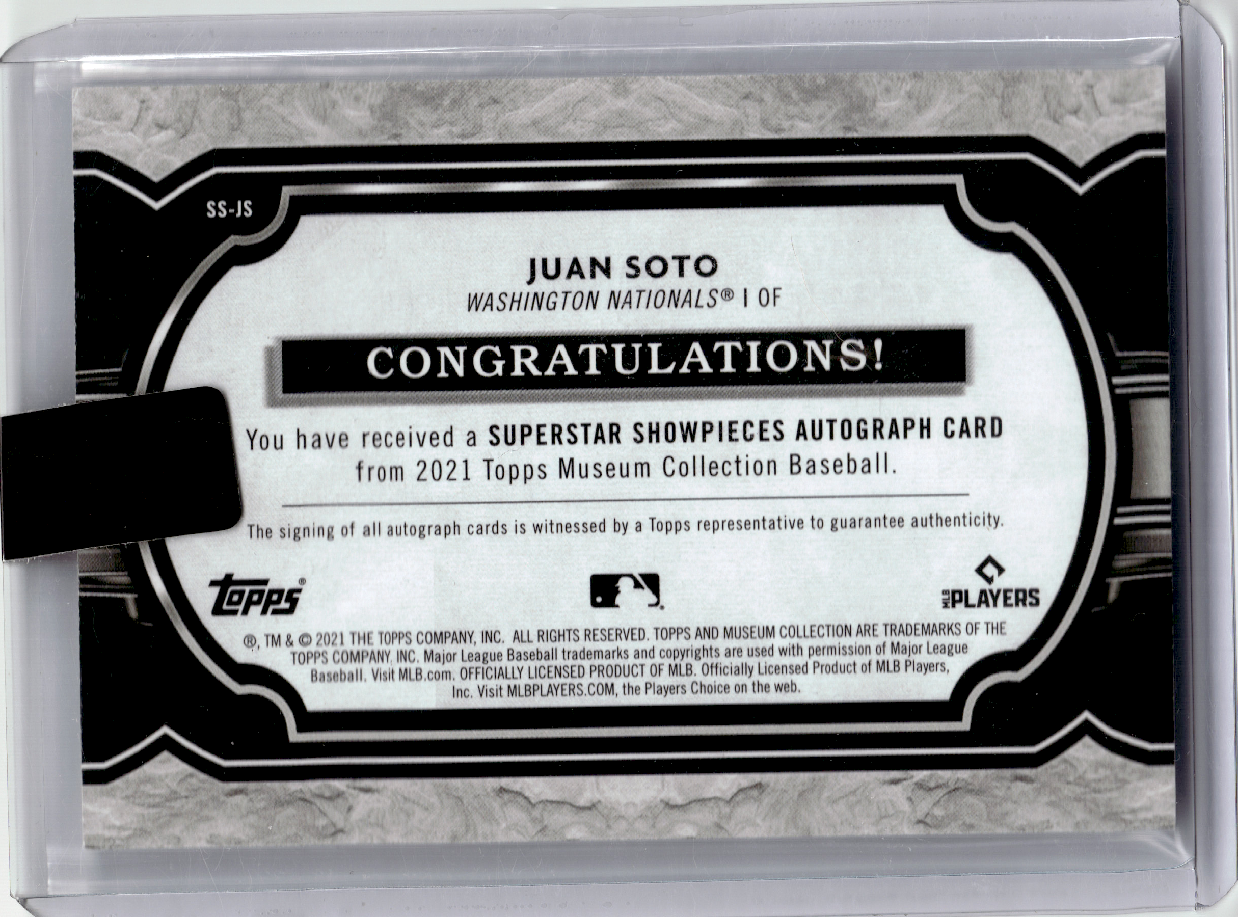 2021 Topps Museum Collection Superstar Showpieces Baseball—Juan Soto SS-JS 18/25