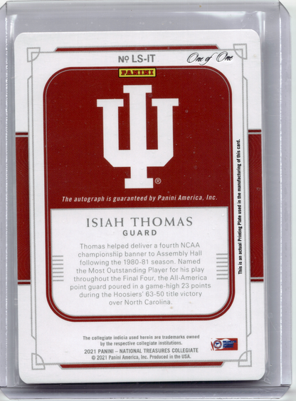 2021 Panini NT Collegiate Basketball—Isiah Thomas #LS-IT Yellow Printing Plate