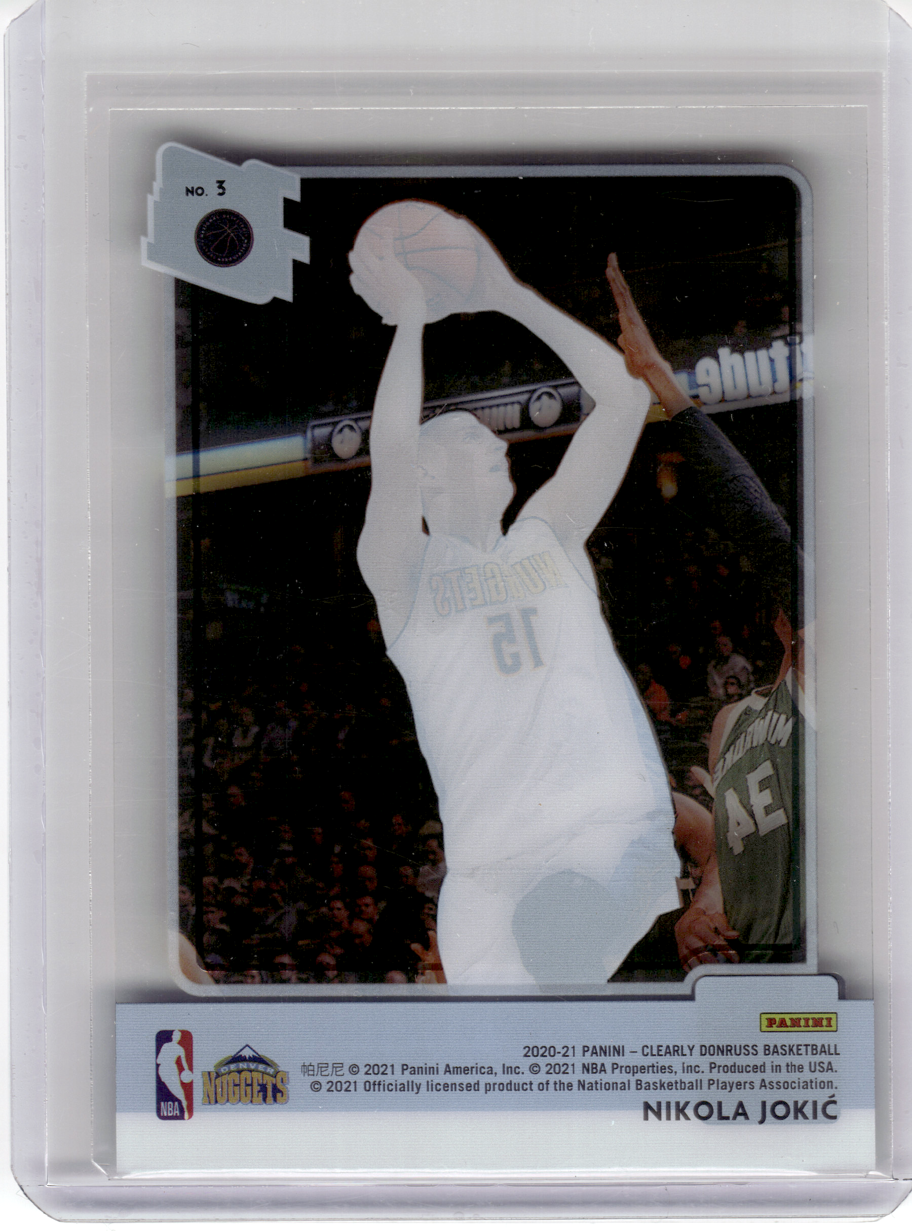 2021 Panini Clearly Donruss Basketball—Nikola Jokić #3 —Near Mint or Better