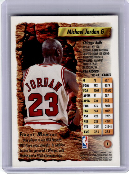 Topps 2003 Topps Finest Basketball—Michael Jordan #1 Refractor