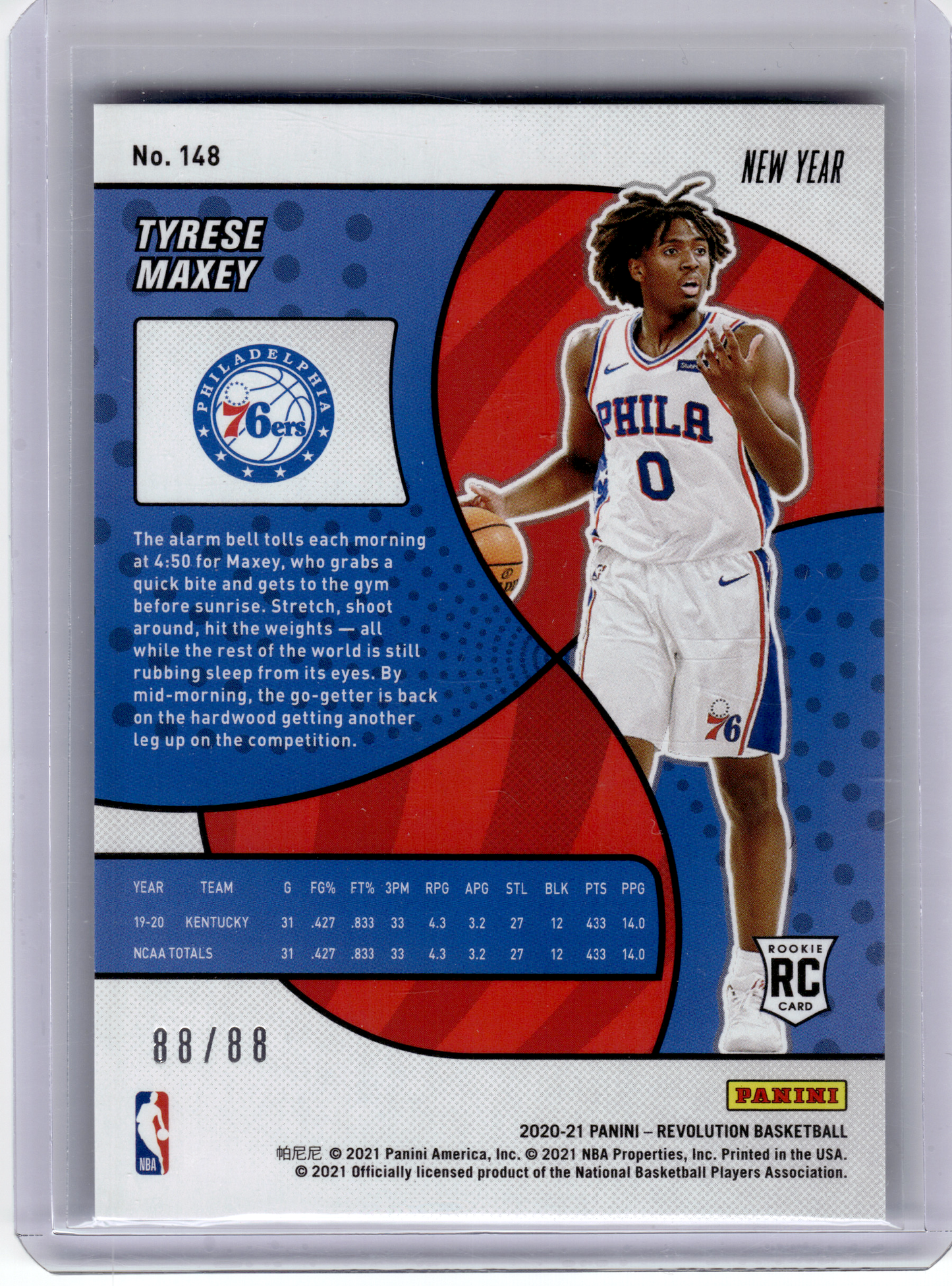 2021 Panini Revolution Basketball—Tyrese Maxey #148 New Year