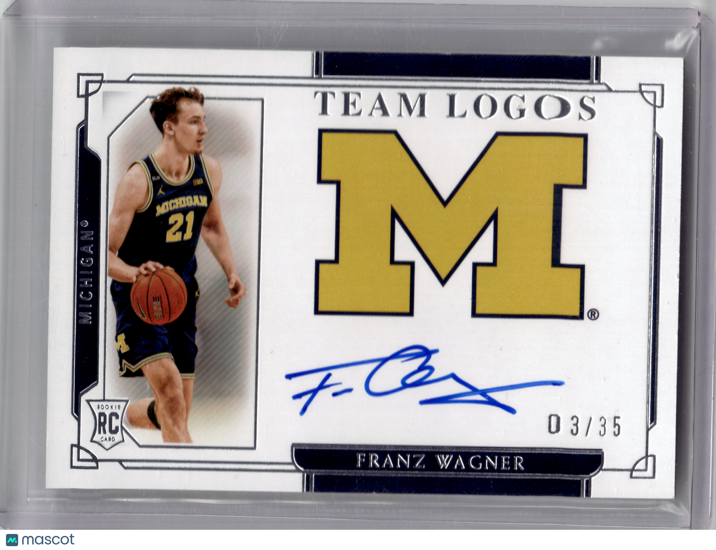 2019 Panini NT Collegiate Team Logos Basketball—Franz Wagner #TL-FW 03/35