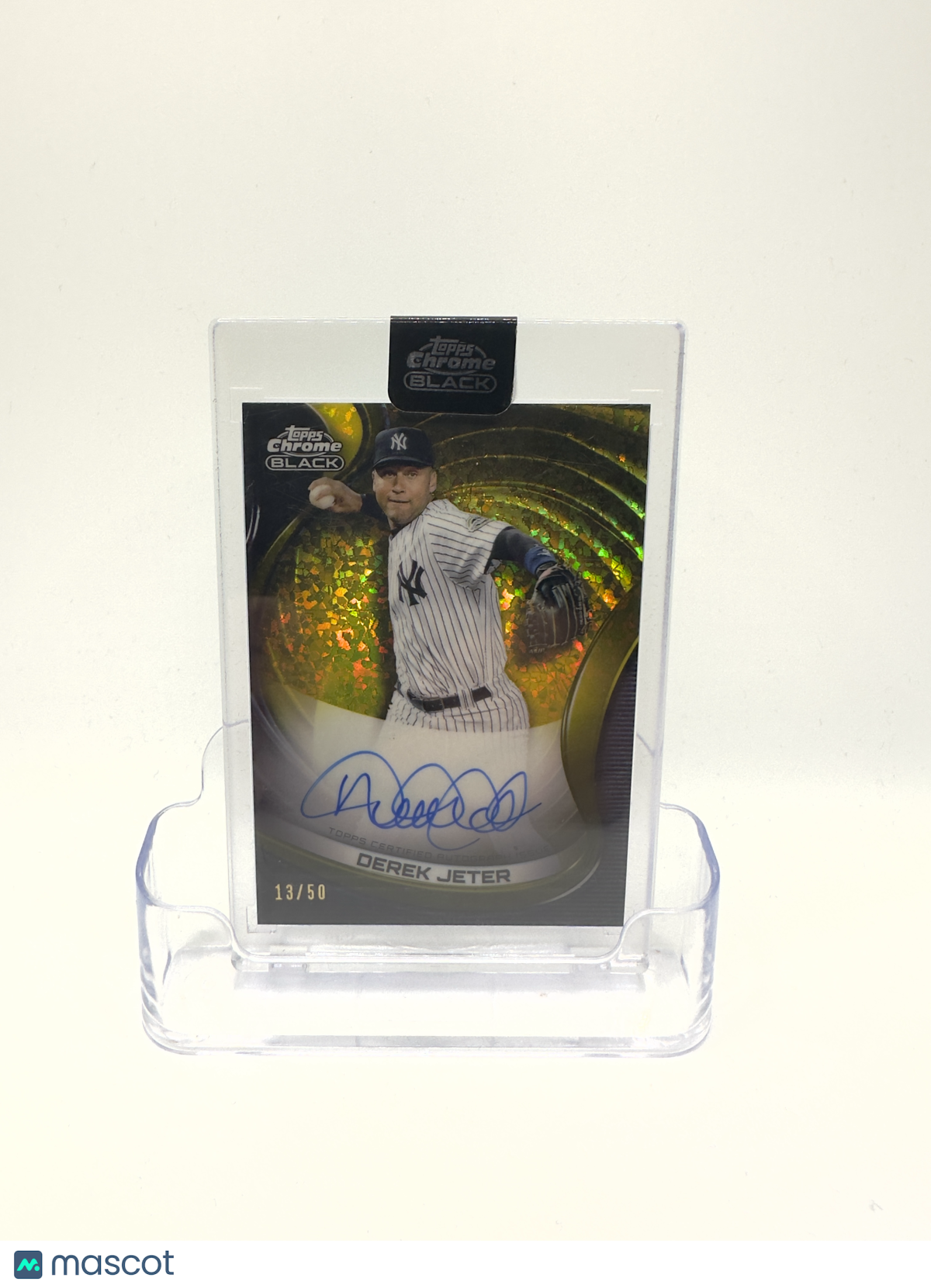 2022 Topps Chrome Black Baseball—Derek Jeter #CBA-DJ Gold Mini-Refractor 13/50