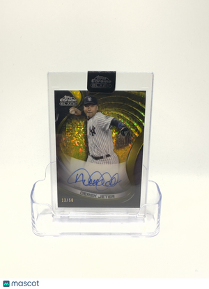 2022 Topps Chrome Black Baseball—Derek Jeter #CBA-DJ Gold Mini-Refractor 13/50