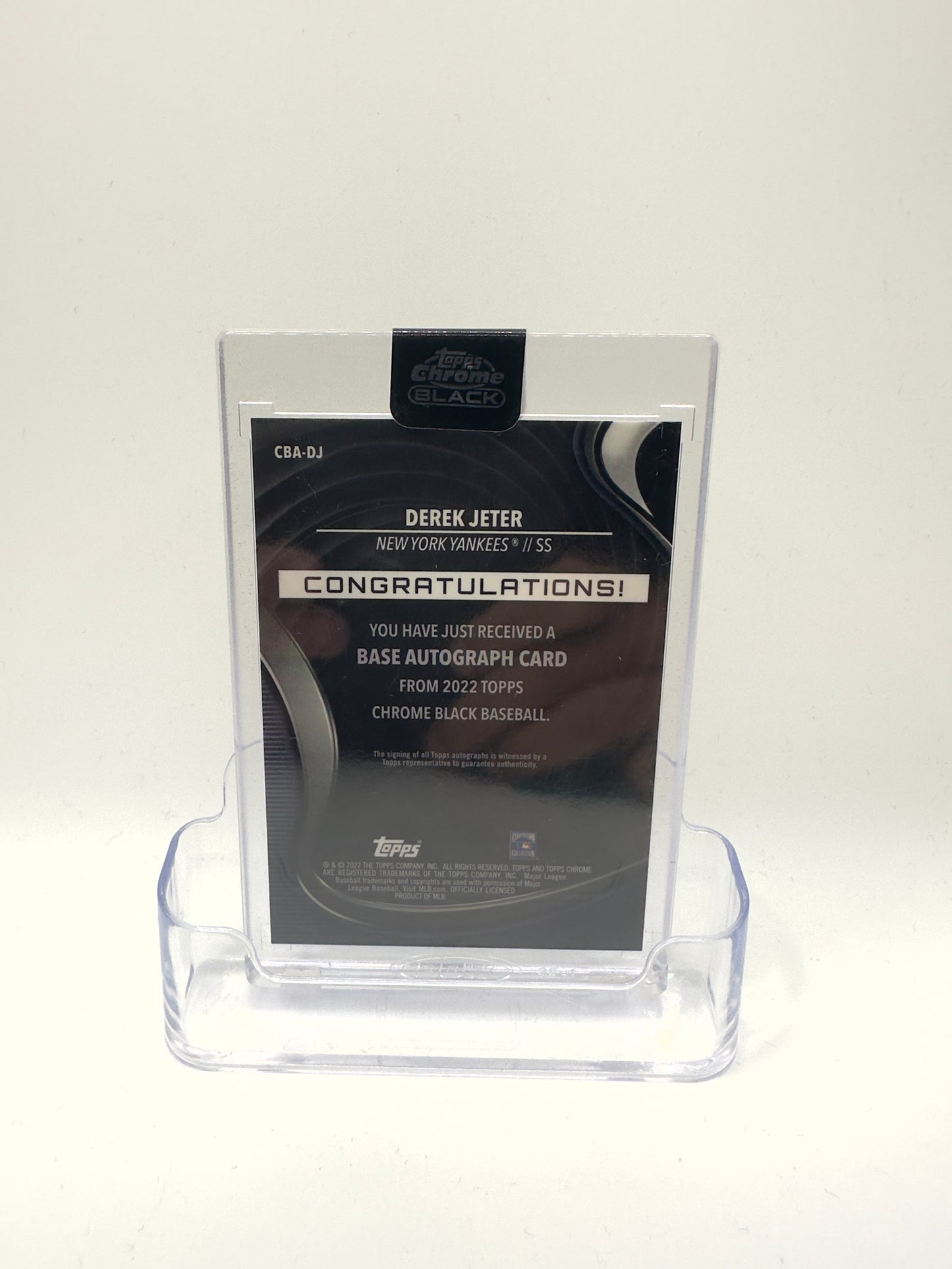 2022 Topps Chrome Black Baseball—Derek Jeter #CBA-DJ Gold Mini-Refractor 13/50