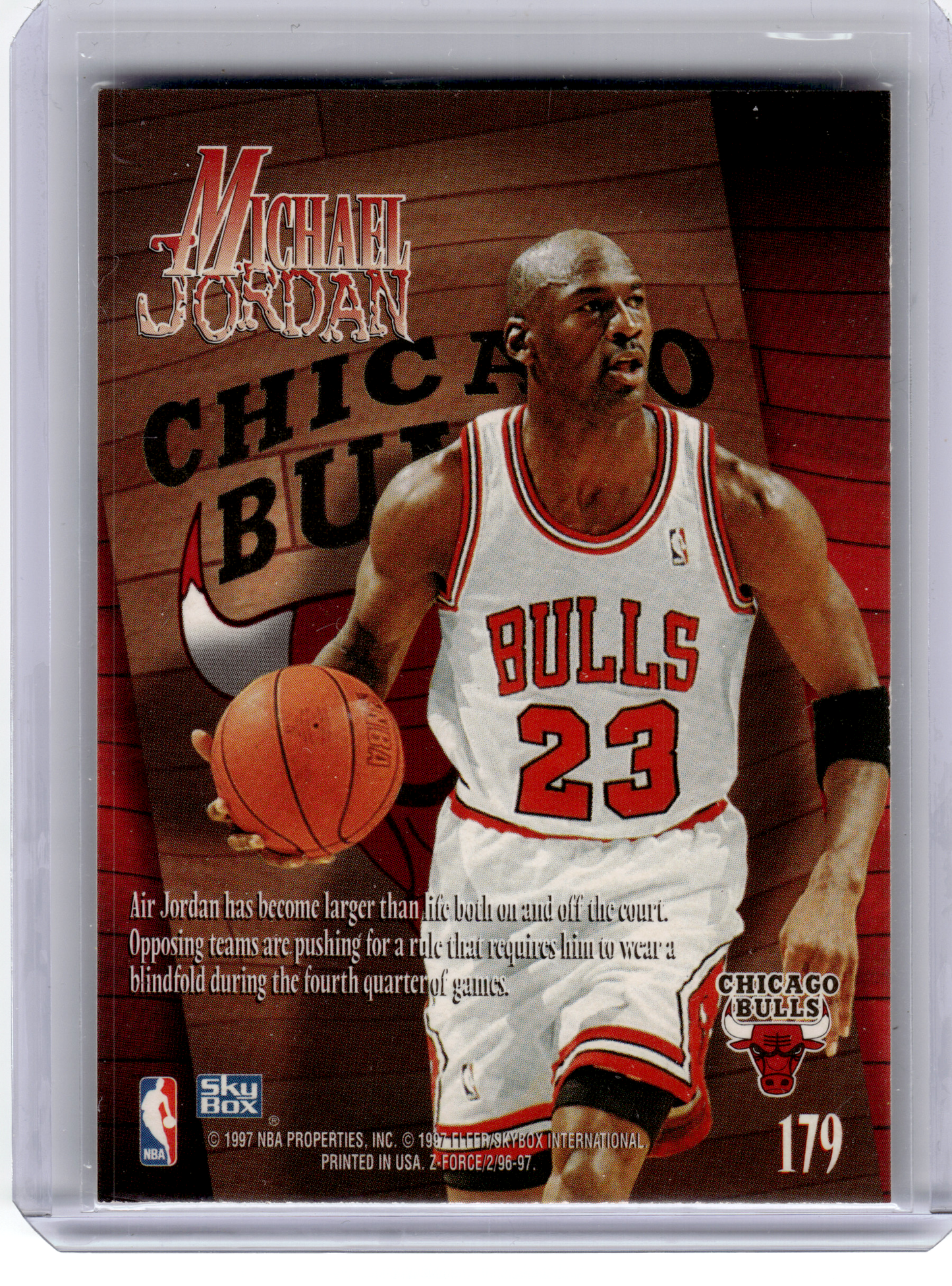 1997 SkyBox Z-Force Z-Men Basketball—Michael Jordan #179
