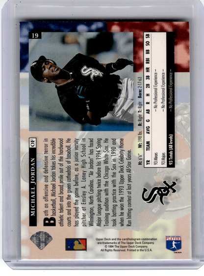 1994 Upper Deck Star Rookies Baseball—Michael Jordan #19