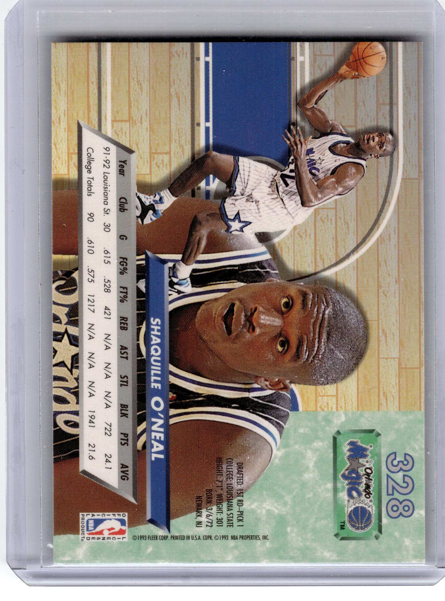 1993 Fleer Ultra Basketball—Shaquille O'Neal #328